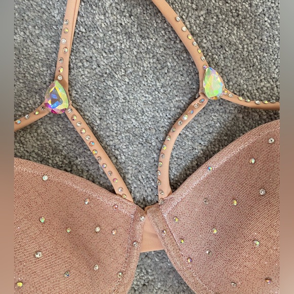 Blush Pink Swarovski Crystal underwire Bikini Top - Picture 3 of 10